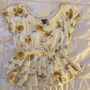 Ruffle Floral Top